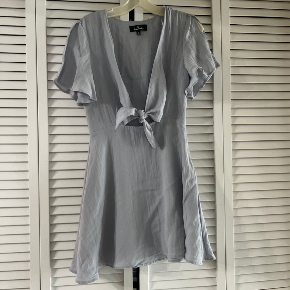 Light Blue Tie-Front Dress